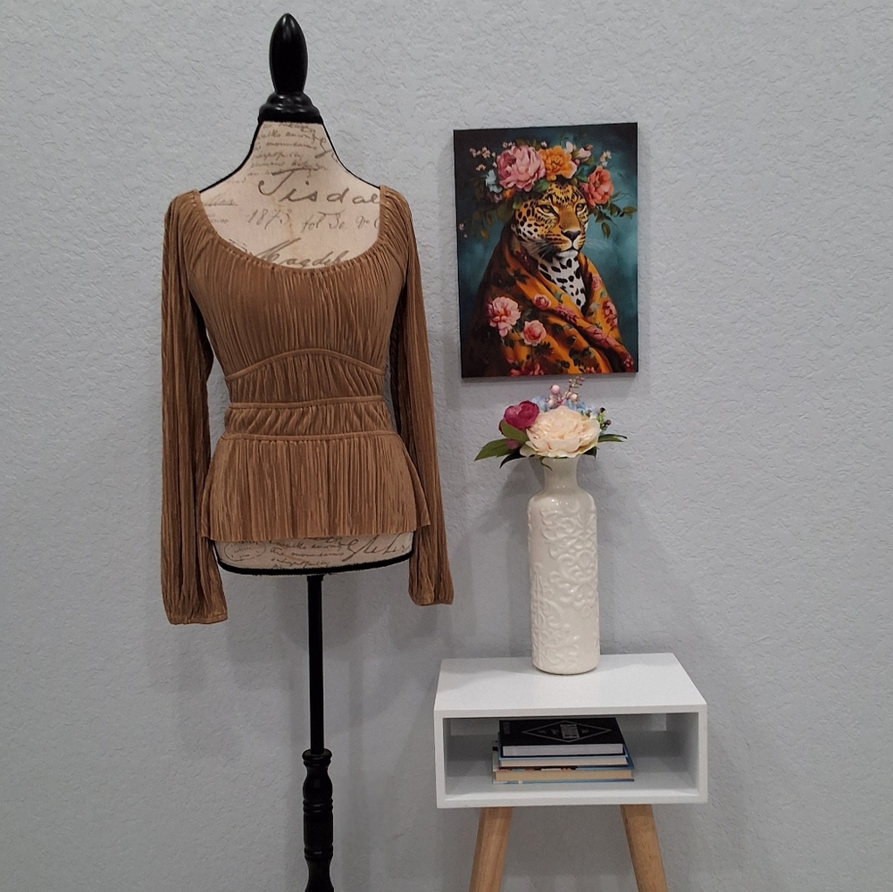 NWT Express Scoopneck Pleated Women's Blouse